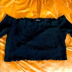 Off the shoulder fitted crop top